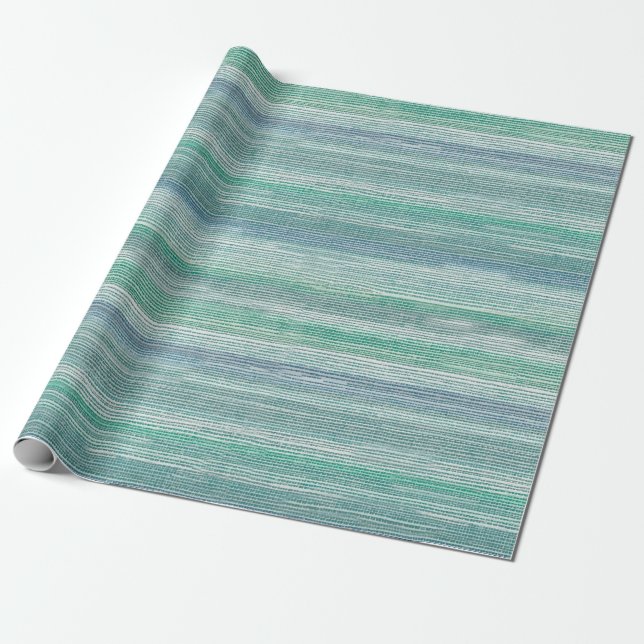 Sea Grass Coastal Pattern Wrapping Paper (Unrolled)