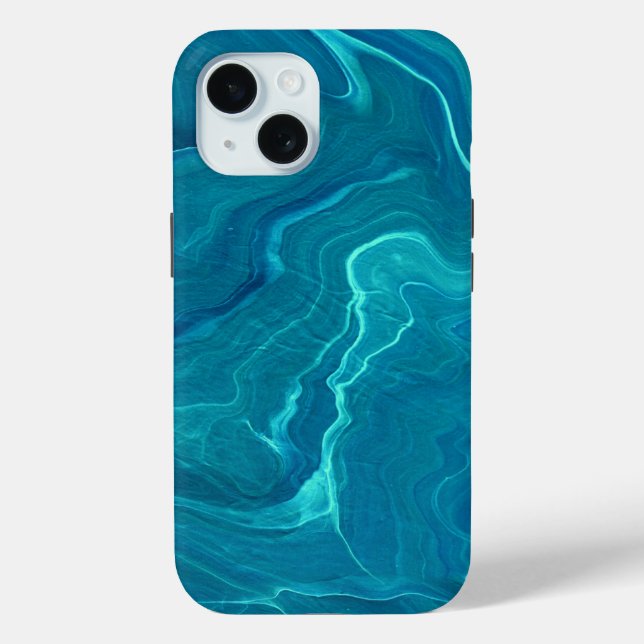 Sea Green Agate Marble Abstraction Case-Mate iPhone Case (Back)
