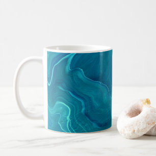 Sea Green Agate Marble Abstraction Coffee Mug