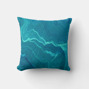 Sea Green Agate Marble Abstraction  Cushion
