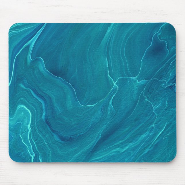 Sea Green Agate Marble Abstraction  Mouse Pad (Front)