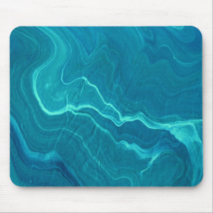 Sea Green Agate Marble Abstraction   Mouse Pad