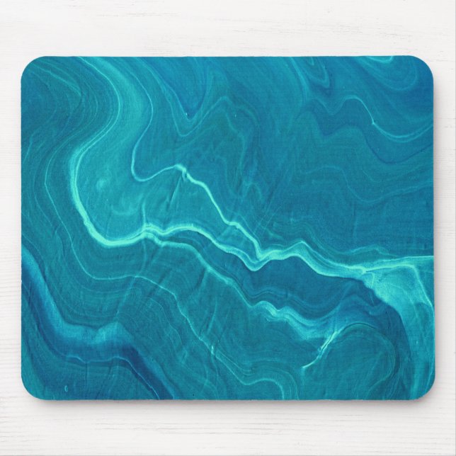 Sea Green Agate Marble Abstraction   Mouse Pad (Front)