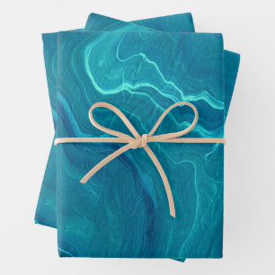 Sea Green Agate Marble Abstraction  Wrapping Paper Sheet