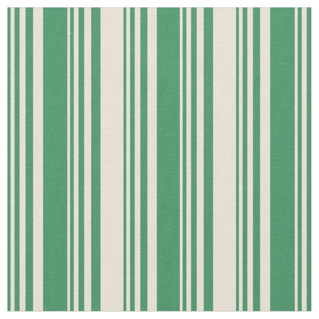 Sea Green and Bisque Coloured Lines Fabric (Close Up)