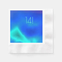 Sea Green and Blue Paper Napkin