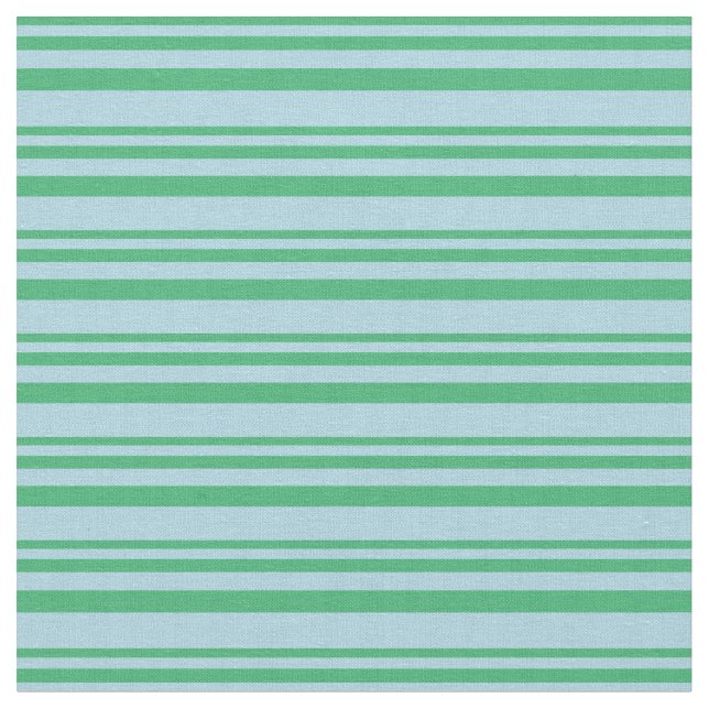 Sea Green and Light Blue Coloured Lines Fabric (Close Up)