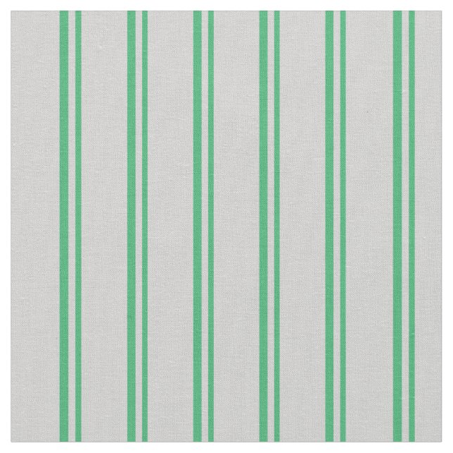 Sea Green and Light Grey Coloured Stripes Pattern Fabric (Close Up)