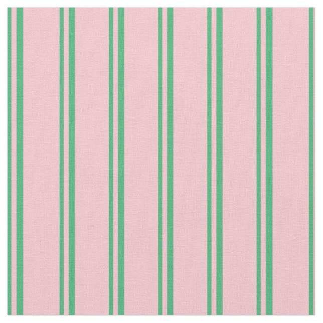 Sea Green and Pink Lines Fabric (Close Up)