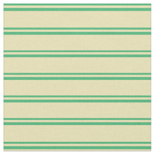 Sea Green and Tan Coloured Lines Fabric