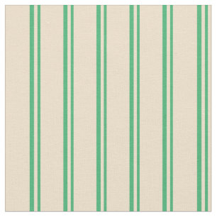 Sea Green and Tan Stripes Pattern Fabric