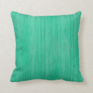 Sea Green Bamboo Wood Grain Look Cushion
