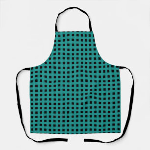 Sea Green Black Weave Pattern Apron