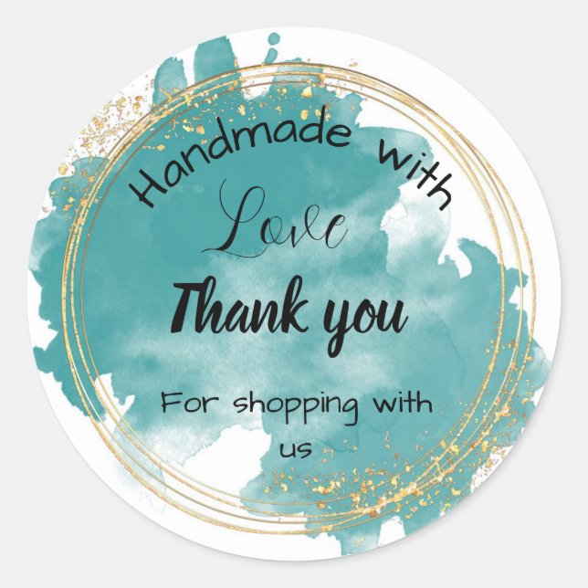 Sea green business stickers (Front)