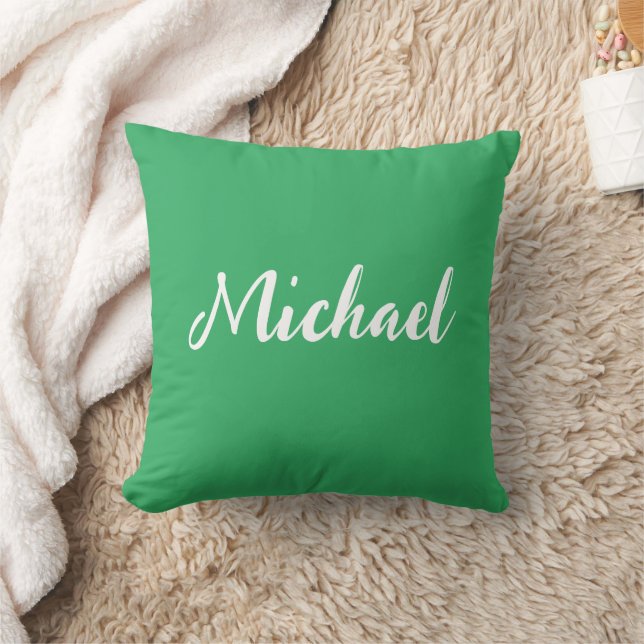 Sea Green Custom Your Own Name Elegant Cushion (Blanket)