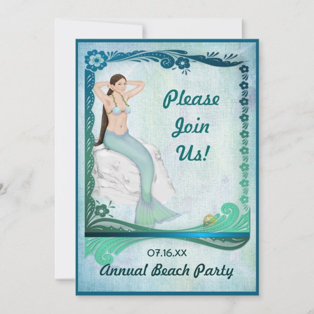 Sea Green Fantasy Invitation (Front)