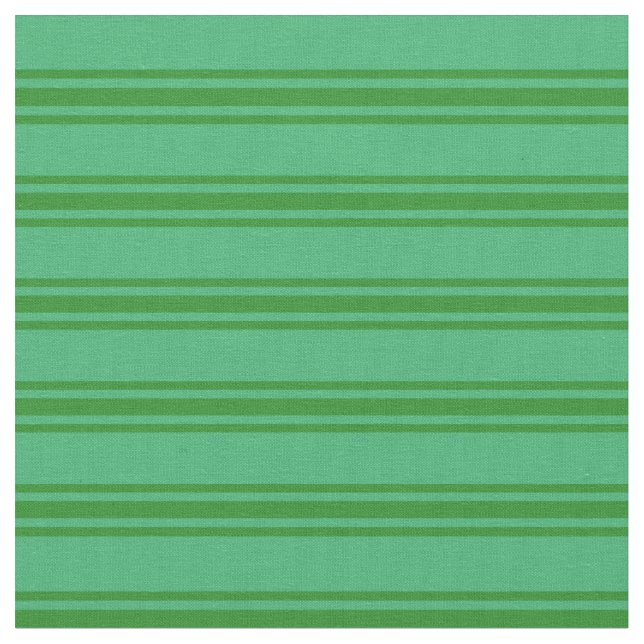 Sea Green & Forest Green Coloured Striped Pattern Fabric (Close Up)