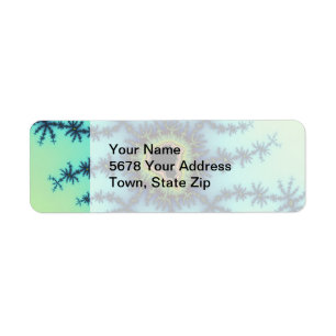 Sea Green Fractal Return Address Label