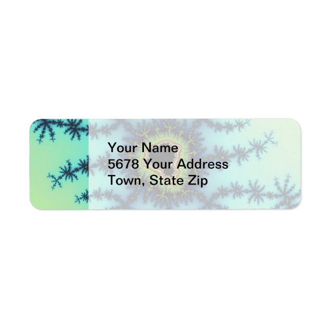 Sea Green Fractal Return Address Label (Front)