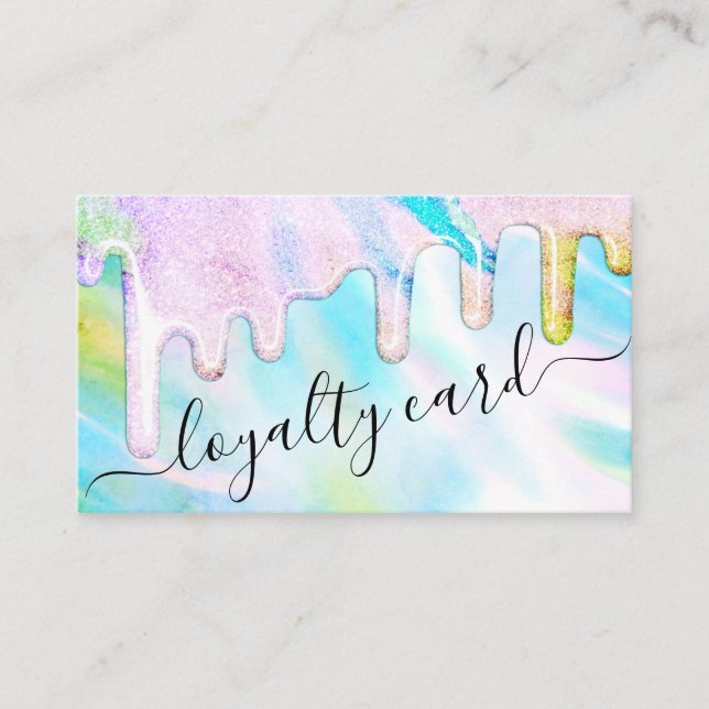 Sea Green Holographic Thick Glitter Drips Loyalty (Front)