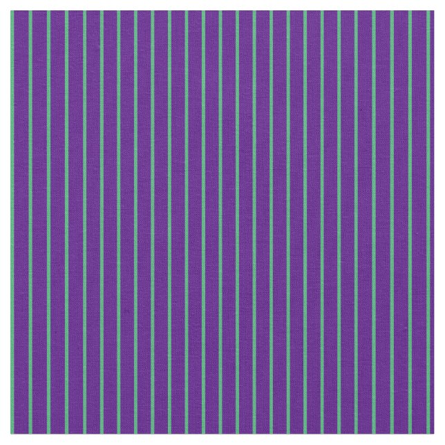 Sea Green & Indigo Coloured Lines/Stripes Pattern Fabric (Close Up)