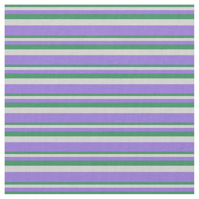 Sea Green, Light Grey, and Purple Coloured Pattern Fabric (Close Up)