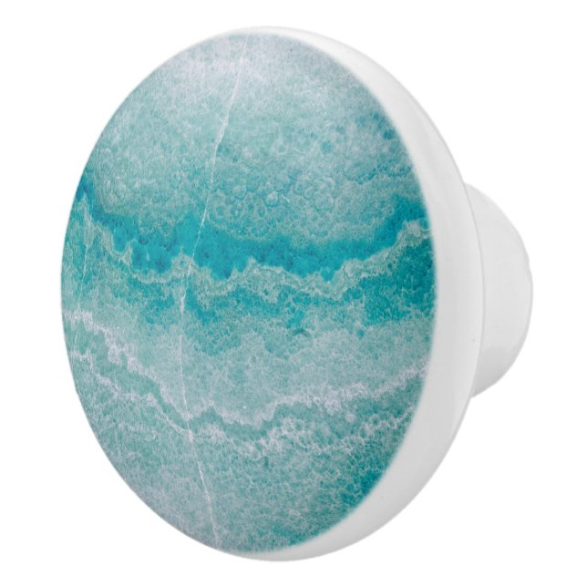Sea Green Marble Texture Ceramic Knob (Right)