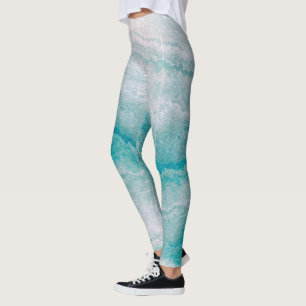 Sea Green Marble Texture Leggings