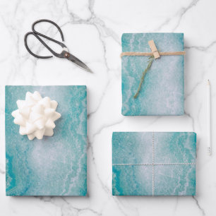 Sea Green Marble Texture Wrapping Paper Sheet