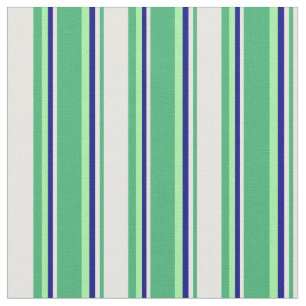 Sea Green, Mint Cream, Blue & Green Coloured Lines Fabric