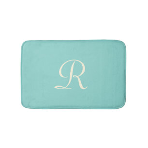 Sea Green Monogrammed Plush Bath Mat