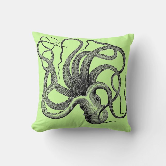 Sea Green Octopus Cushions (Front)