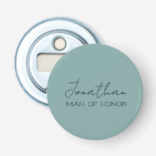 Sea Green Personalised Man of Honour Bottle Opener