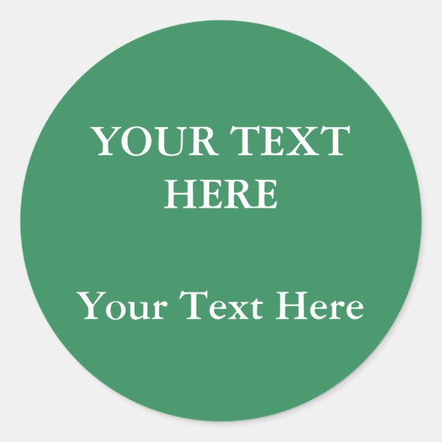 Sea Green Plain Elegant Modern Minimalist Classic Round Sticker (Front)