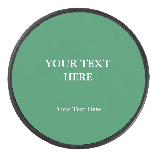 Sea Green Plain Elegant Modern Minimalist Hockey Puck (Front)