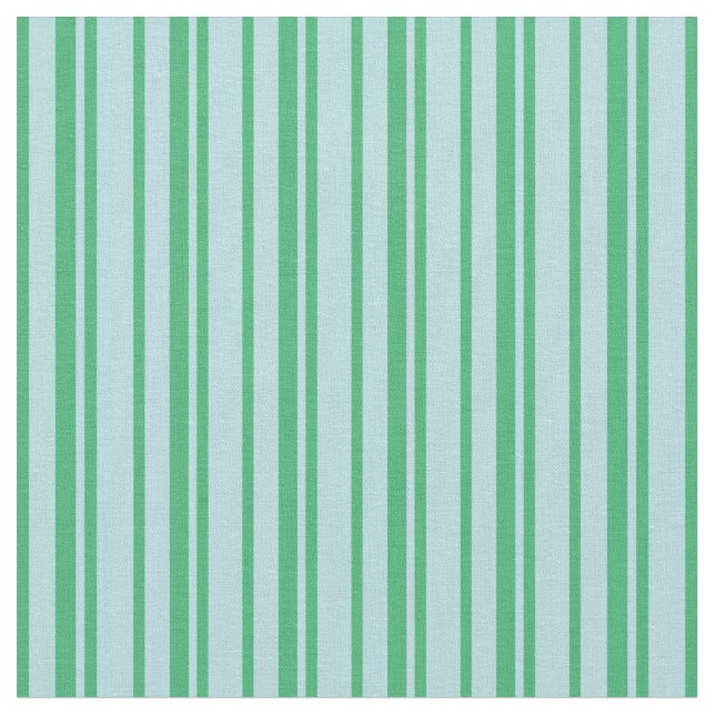 Sea Green & Powder Blue Coloured Stripes Pattern Fabric (Close Up)