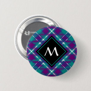 Sea Green, Purple and Blue Tartan 6 Cm Round Badge