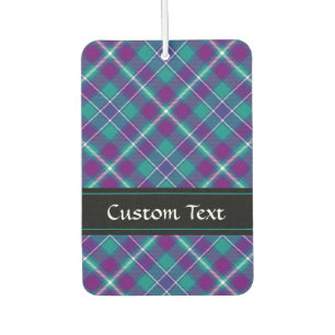 Sea Green, Purple and Blue Tartan Car Air Freshener