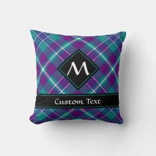 Sea Green, Purple and Blue Tartan Cushion