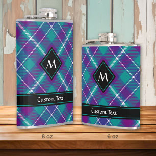 Sea Green, Purple and Blue Tartan Hip Flask