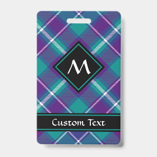 Sea Green, Purple and Blue Tartan ID Badge