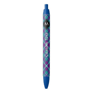 Sea Green, Purple and Blue Tartan Ink Pen