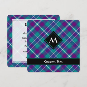 Sea Green, Purple and Blue Tartan Invitation