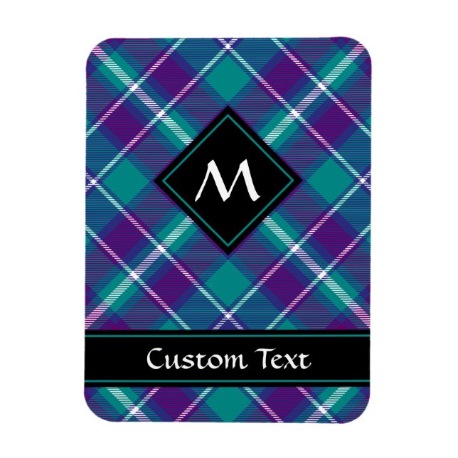 Sea Green, Purple and Blue Tartan Magnet (Vertical)