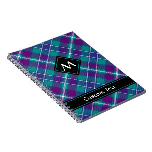 Sea Green, Purple and Blue Tartan Notebook