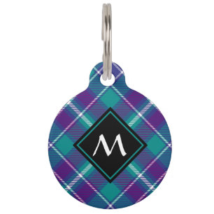 Sea Green, Purple and Blue Tartan Pet Tag