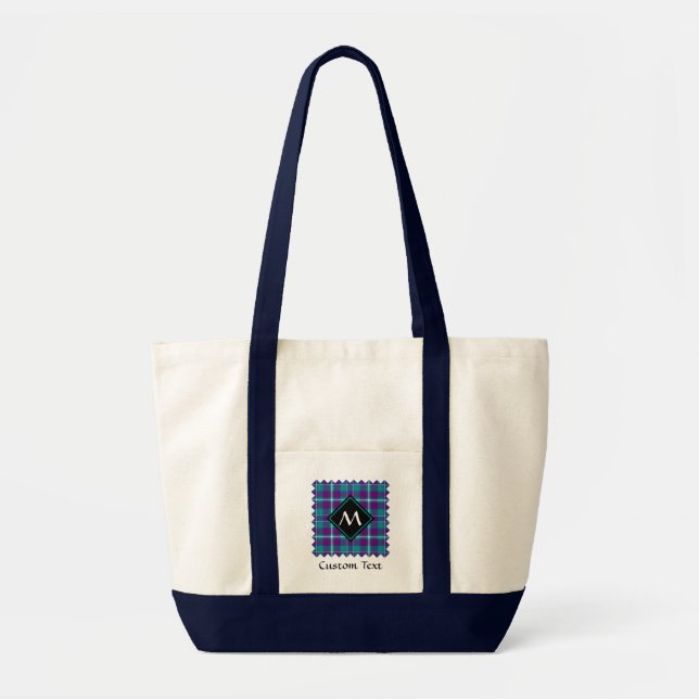 Sea Green, Purple and Blue Tartan Tote Bag (Front)