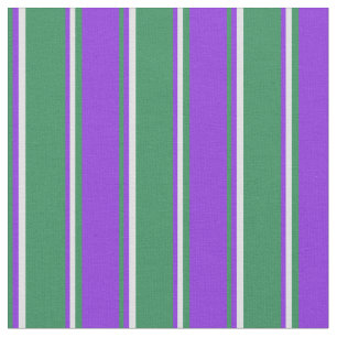 Sea Green, Purple & Lavender Coloured Stripes Fabric