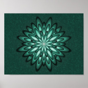 Sea Green Star Flower on Bokeh Poster Print