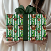 Sea Green Striped Funny Gnome Head St. Patrick Day